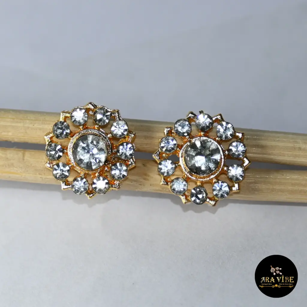 Floral Crystal Stud Earrings