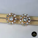 Floral Crystal Stud Earrings