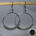 Oxidised Silver Beaded Hoops