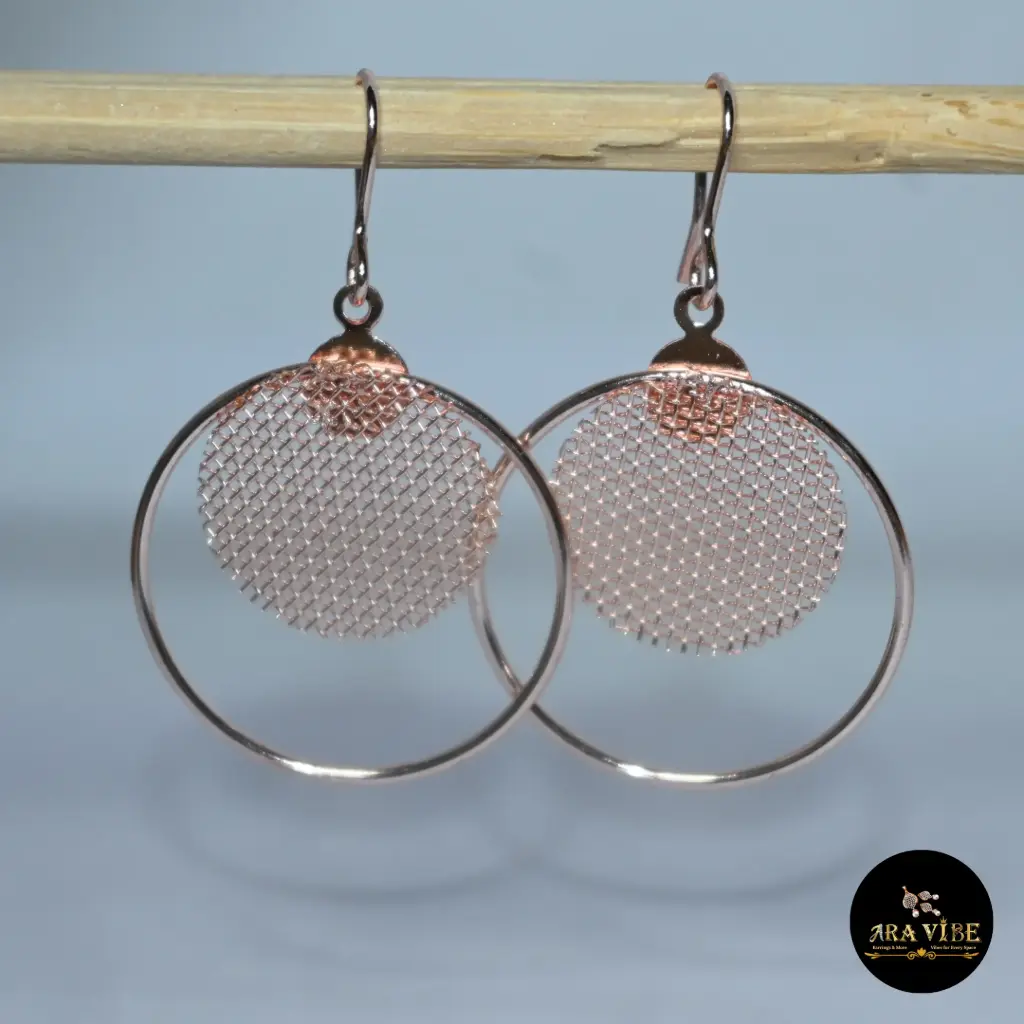 Rose Gold Mesh Hoop Earrings