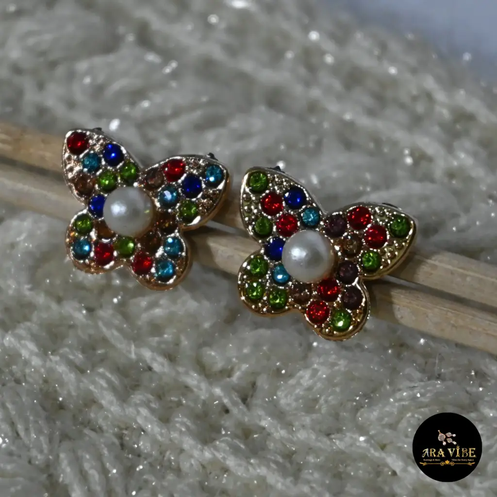 Pearl Wing Butterfly Earrings