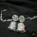 Royal Oxidized Afghani Jhumka Mathapatti Set