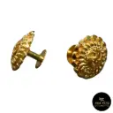 Classic Gold-Tone Press Earrings – Traditional Floral Design