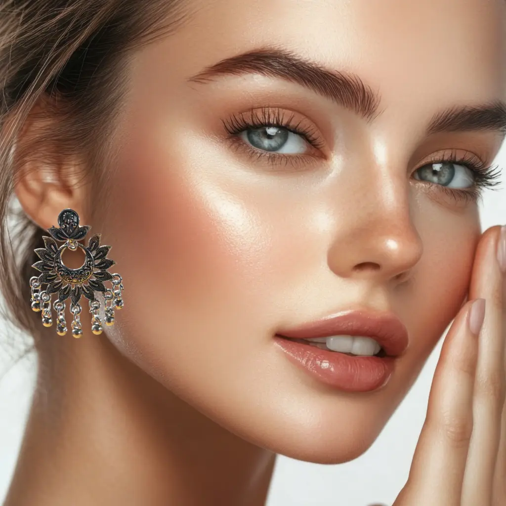 Royal Oxidized Sunburst Chandbali