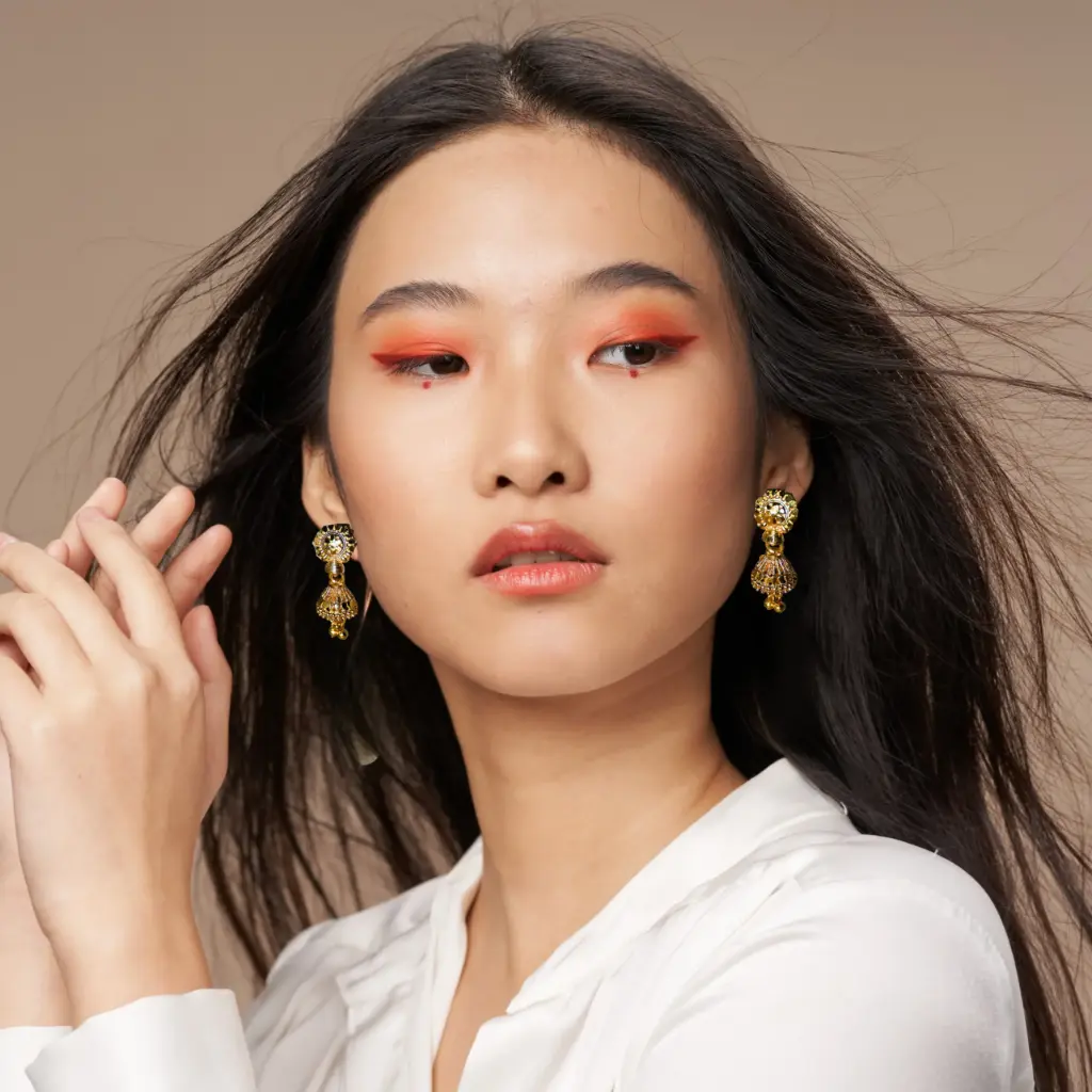 Royal Gold-Tone Mini Jhumka Earrings