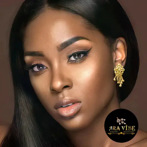 Elegant Gold Dangler Earrings – Chain Tassel Design