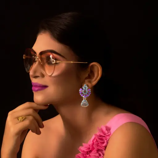 Peacock Radiance Green / Red / Purple / Yellow / Sky Blue & Silver Jhumka Earrings