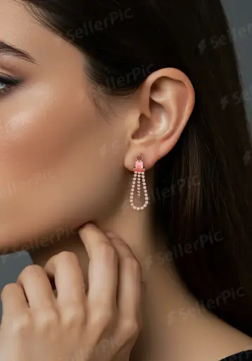 Rose Gold Elegant Loop Danglers