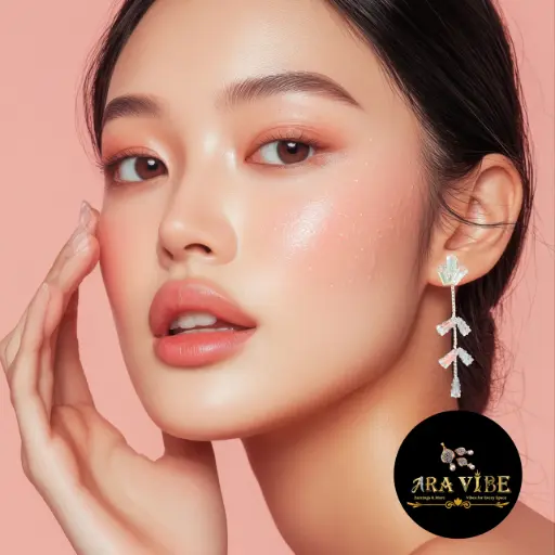 Crystal Cascade Long Drop Earrings