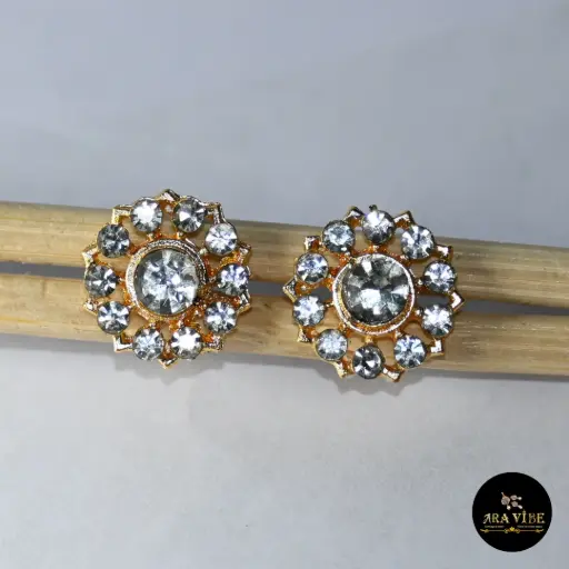 Floral Crystal Stud Earrings